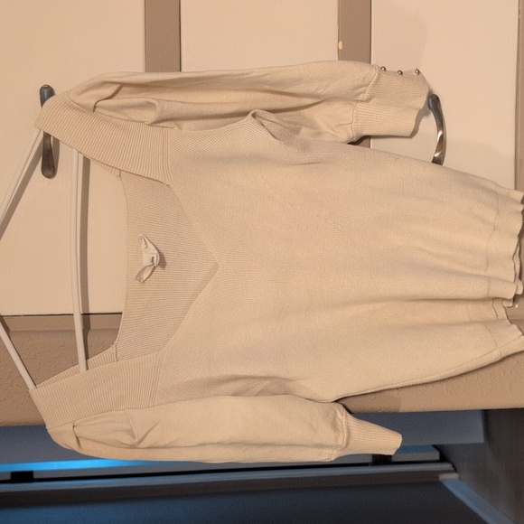 ba&sh Ivory Ribbed Knit Sweater - Picture 3 of 7